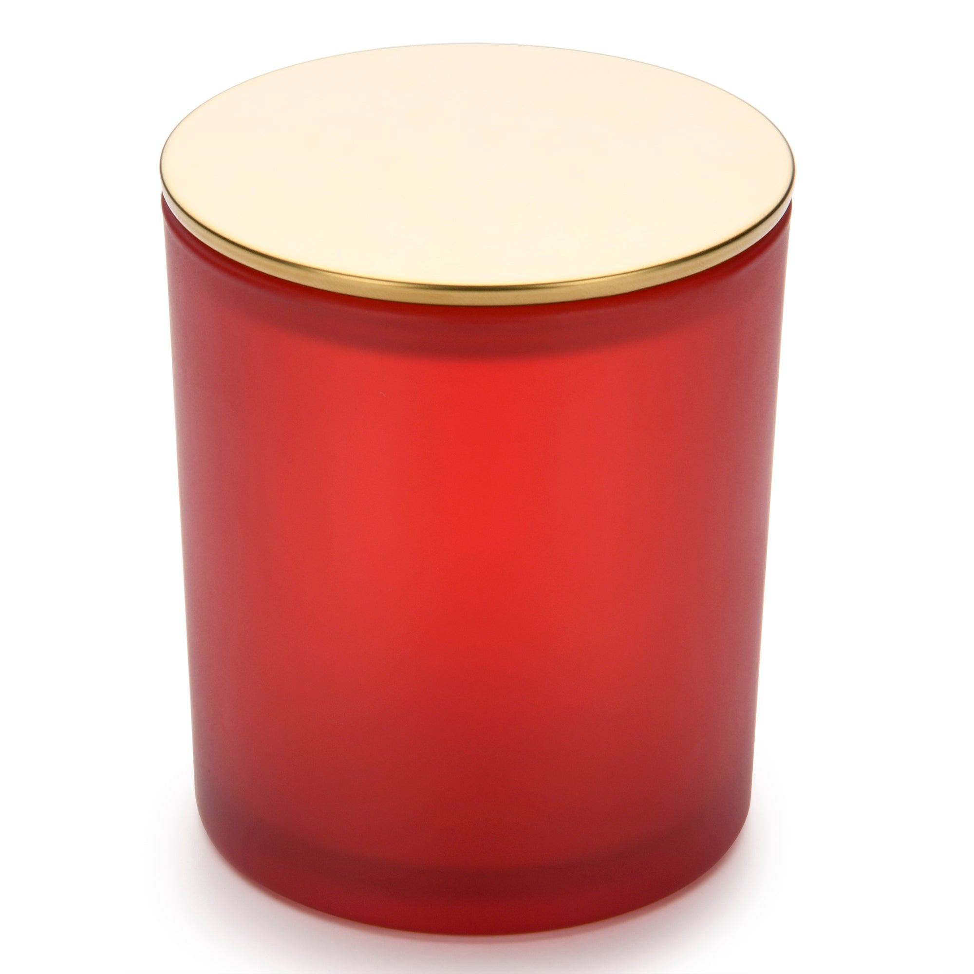 10 oz Frosted Red candle Making Jars - Set of 12 pcs - LuxyM Candle Supplier