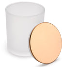 10oz Frosted white jars with rose-gold luxury lids for candle making - LuxyM candle supplier