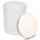 10oz Frosted white jars with Silver luxury lids for candle making - LuxyM candle supplier