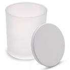 10oz Frosted white jars with white matte luxury lids for candle making - LuxyM candle supplier