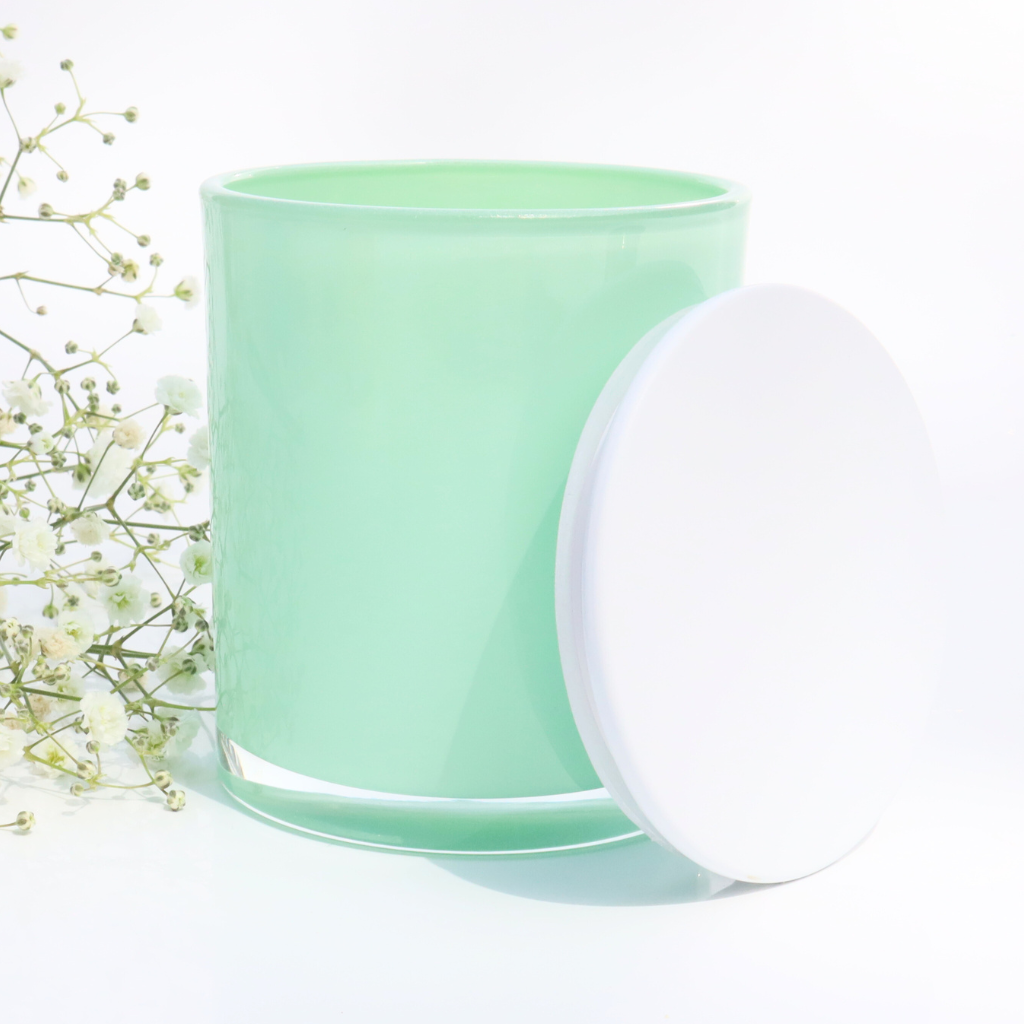 10 oz Soft Mint Green Candle Making Jars with Lids