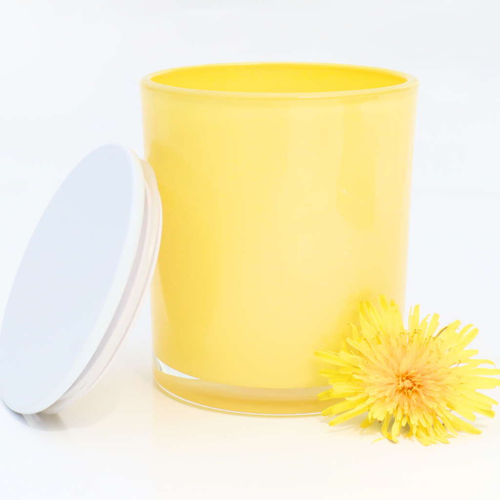 10 oz Sunny Yellow Candle Making Jars with Lids