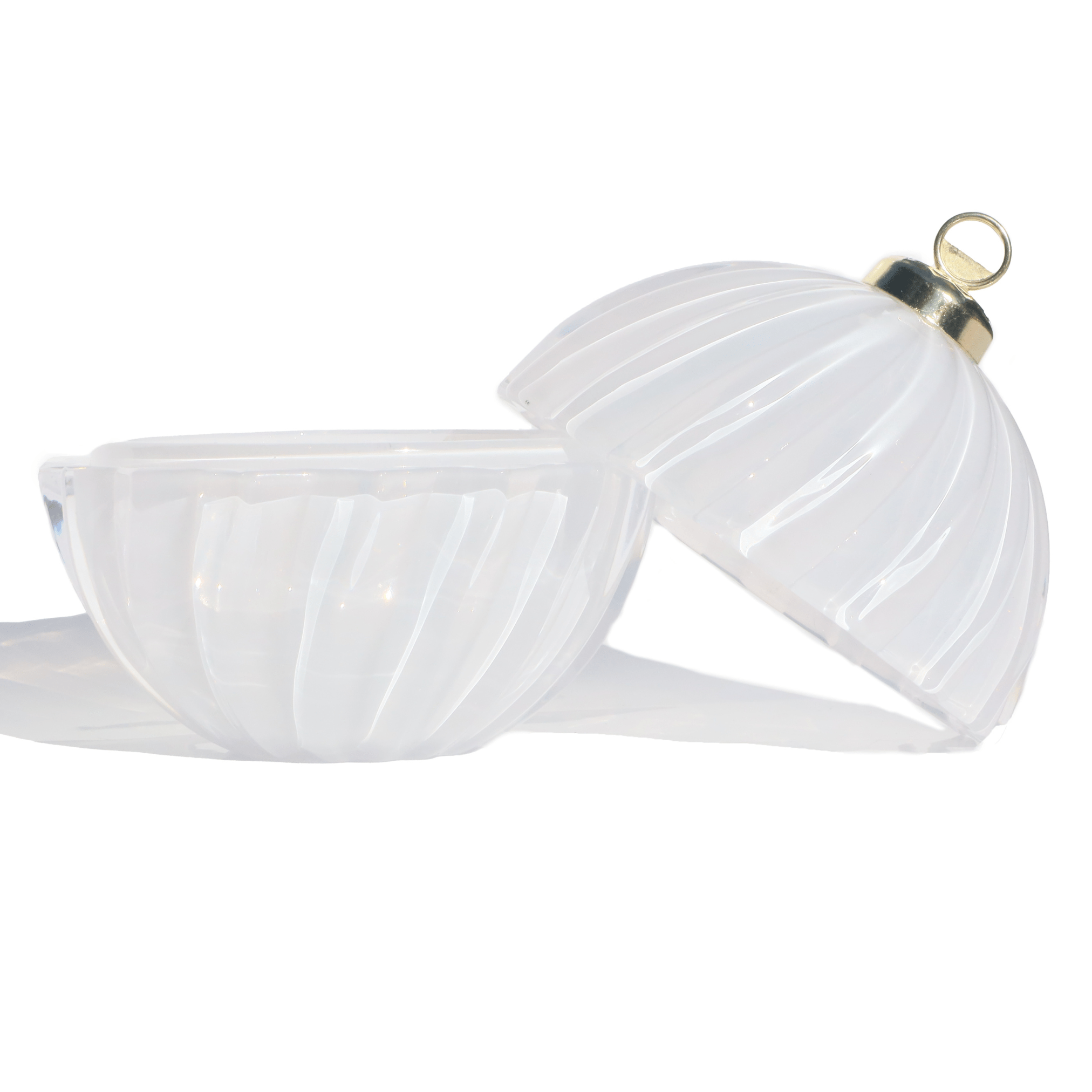 White Christmas Ornament vessels for candle making