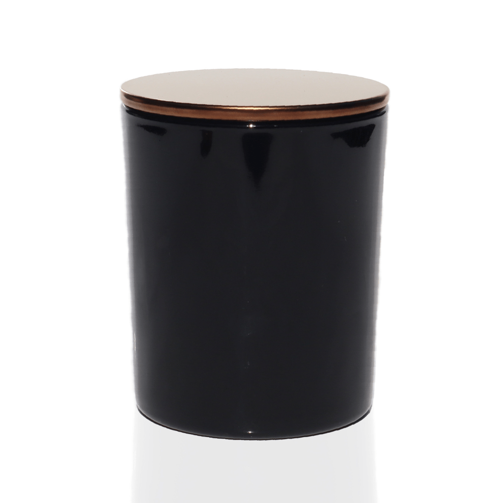 10 oz Exterior Glossy Black Candle Making Jars ( Set of 12 pcs) - LuxyM Candle Supplier