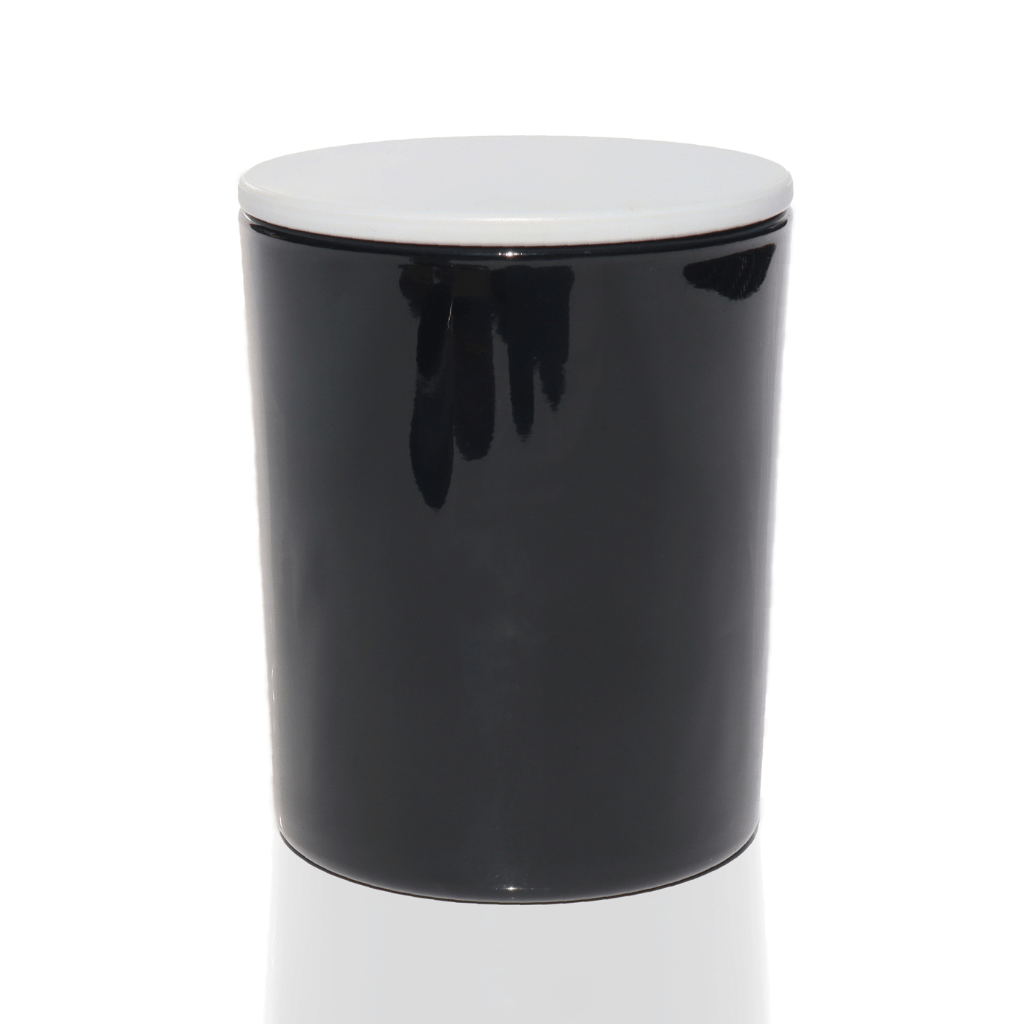 10 oz Exterior Glossy Black Candle Making Jars ( Set of 12 pcs) - LuxyM Candle Supplier