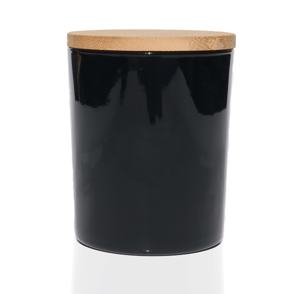 10 oz Exterior Glossy Black Candle Making Jars ( Set of 12 pcs) - LuxyM Candle Supplier