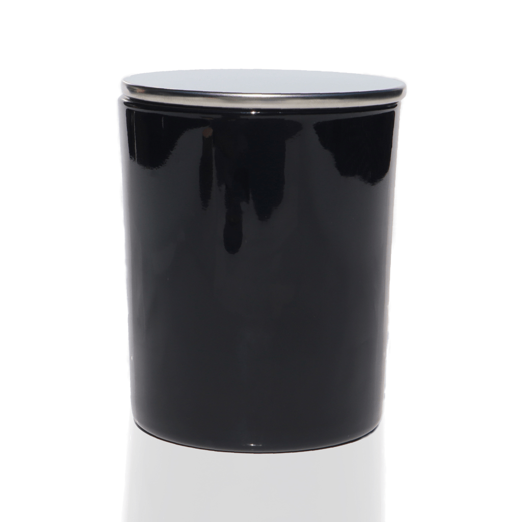 10 oz Exterior Glossy Black Candle Making Jars ( Set of 12 pcs) - LuxyM Candle Supplier