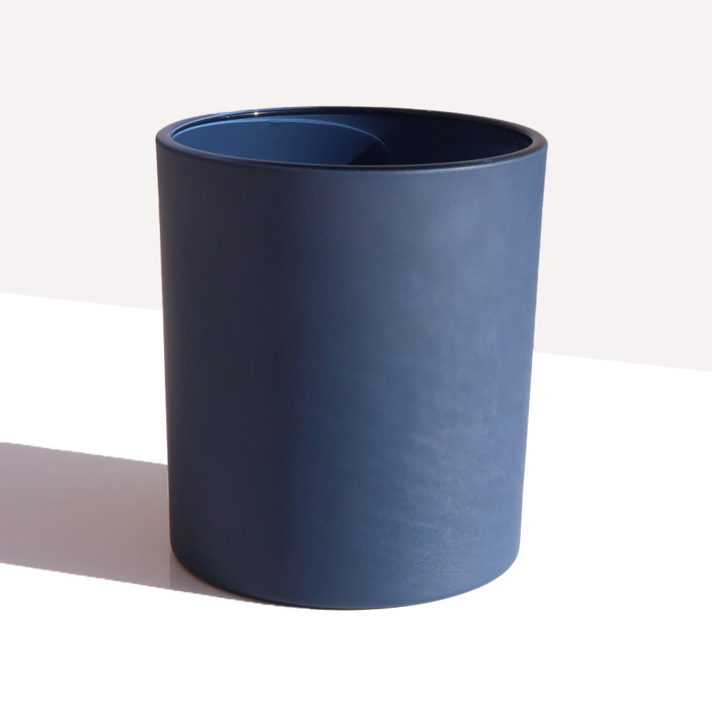 10 oz Matte navy blue jars with lids