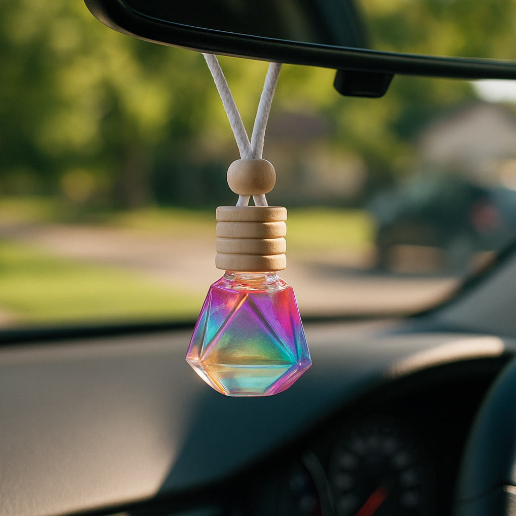 Iridescent Diamond Glass Car Diffuser Bottles