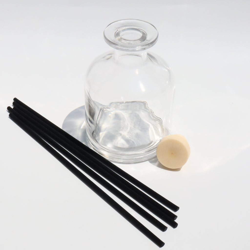 250ml Glass Diffuser Bottles – Set of 12 with Black Reeds