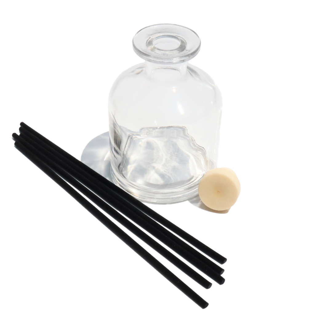 250ml Glass Diffuser Bottles – Set of 12 with Black Reeds