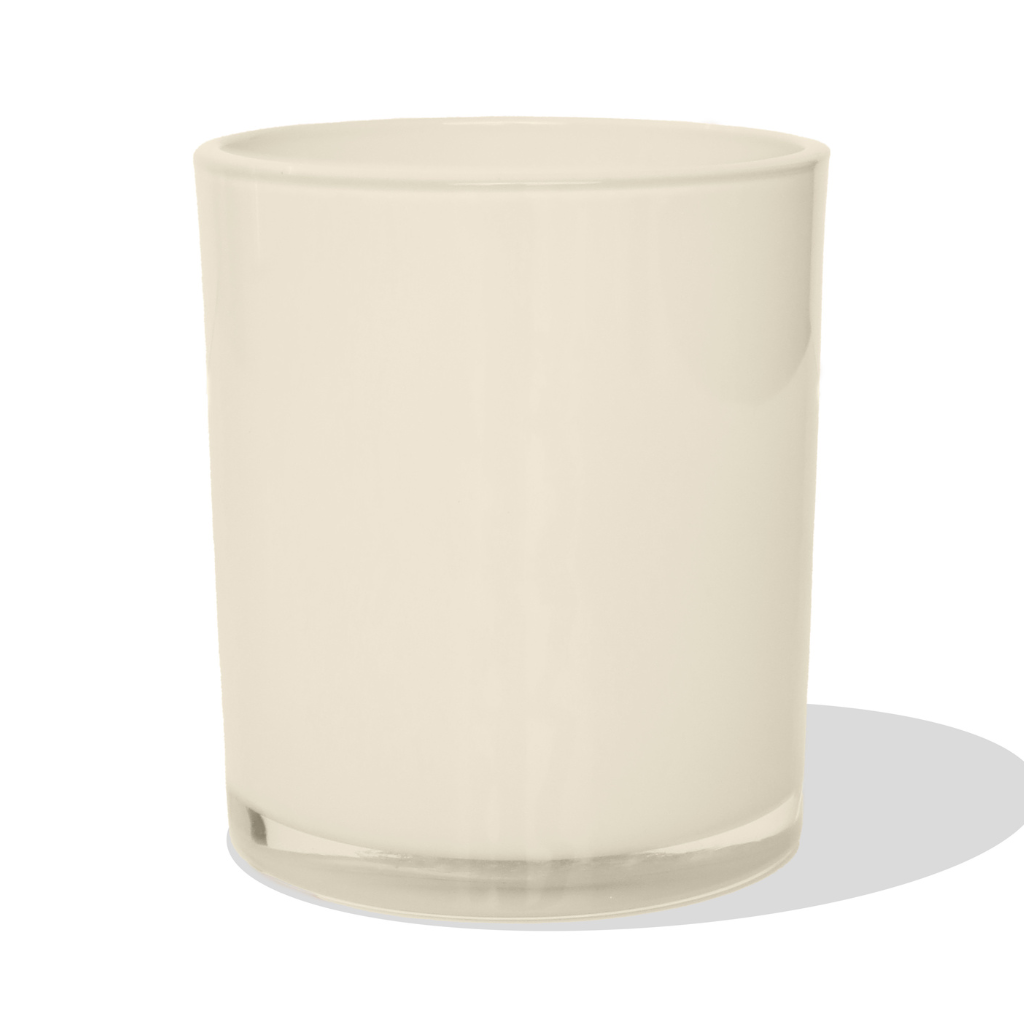 10 oz Gloss Soft Beige Candle Making Jars with Lids - Set of 12 pcs