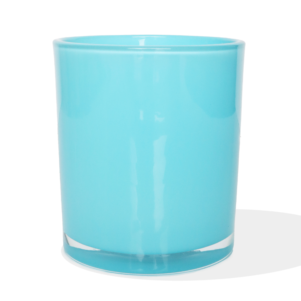 10 oz Aqua blue Candle making jars with lids- Set of 12 pcs