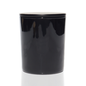 Glossy black candle jar for white label or private label candle making by LuxyM