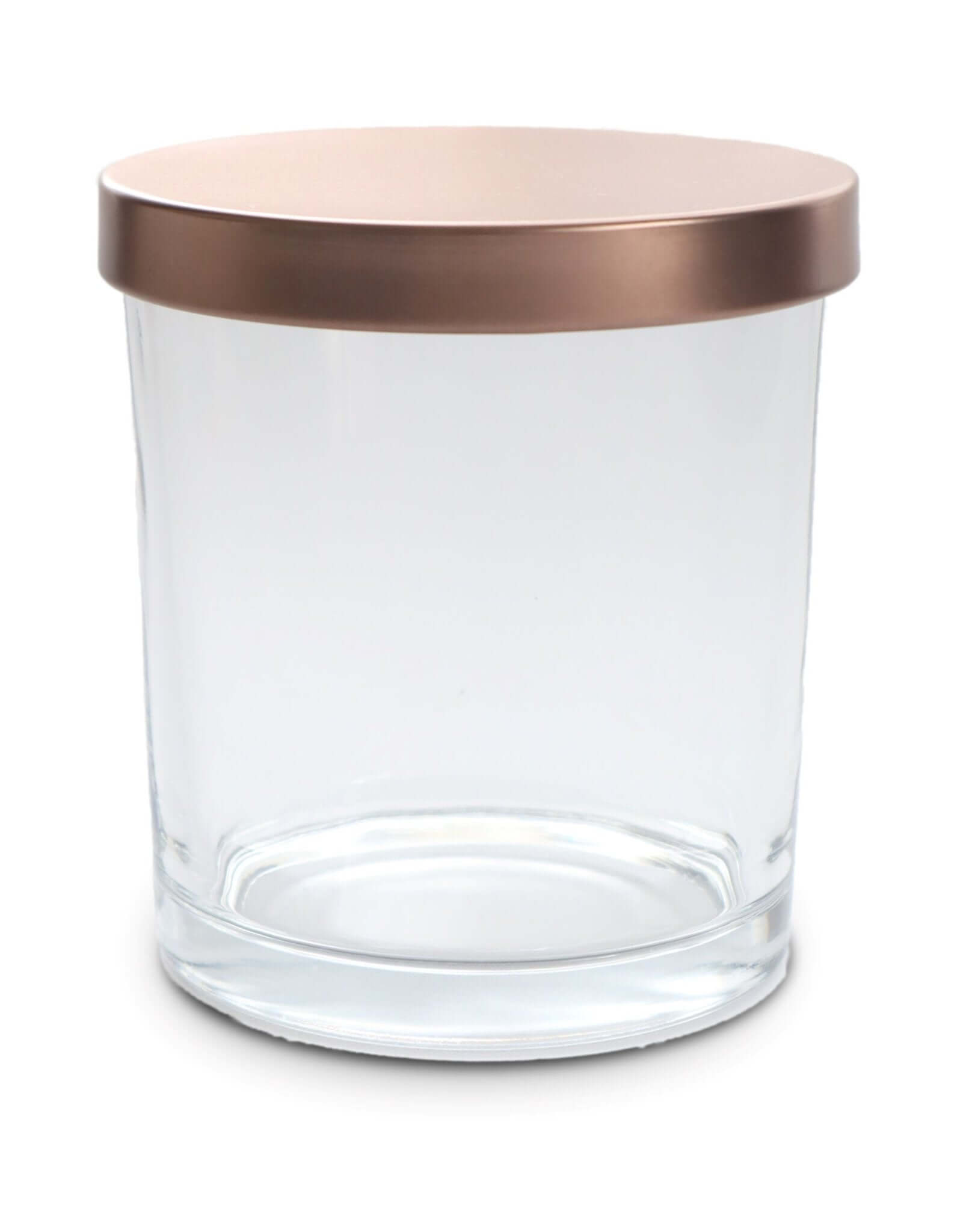 10 oz candle vessels with metal rose gold lids - LuxyM Inc Candle Supplies