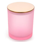 10 Oz Frosted Pink candle jars with rose-gold lids - LuxyM Candle Supplies