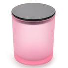 10 Oz Frosted Pink candle jars with black matte lids - LuxyM Candle Supplies