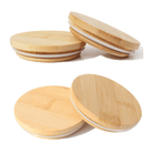 Bamboo lids for candle jars