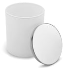 10 oz white matte candle making jars with luxury silver lids - LuxyM candle supplier