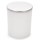 10 oz white matte candle making jars with luxury silver lids - LuxyM candle supplier