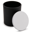 10 oz black matte candle jars with luxury  white matte lids - LuxyM candle supplier