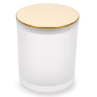 5.5 oz Frosted white candle making jars with Luxury gold lids- LuxyM candle supplier