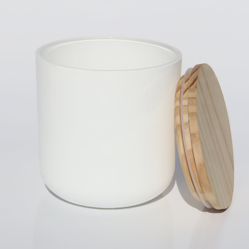 White matte candle vessels
