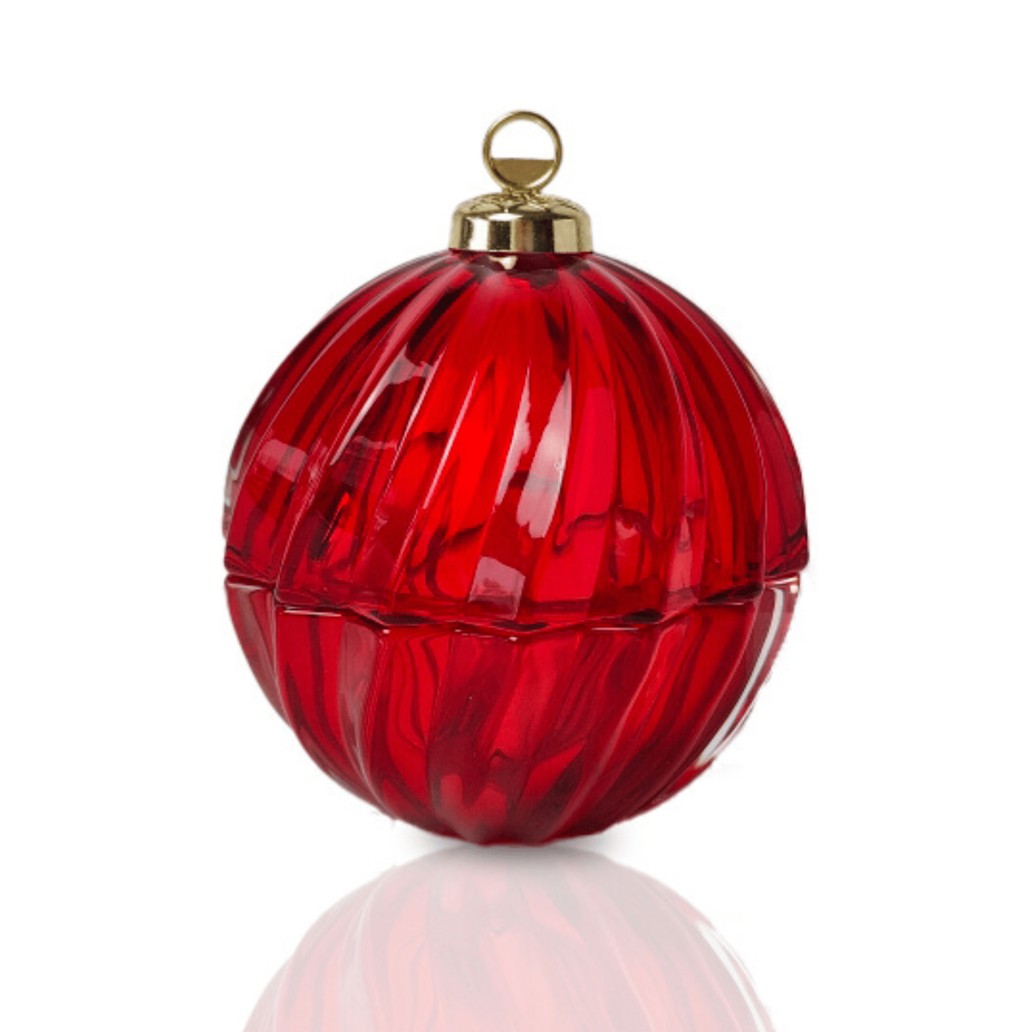 6.7 oz Red Christmas Ornament Container with Lid