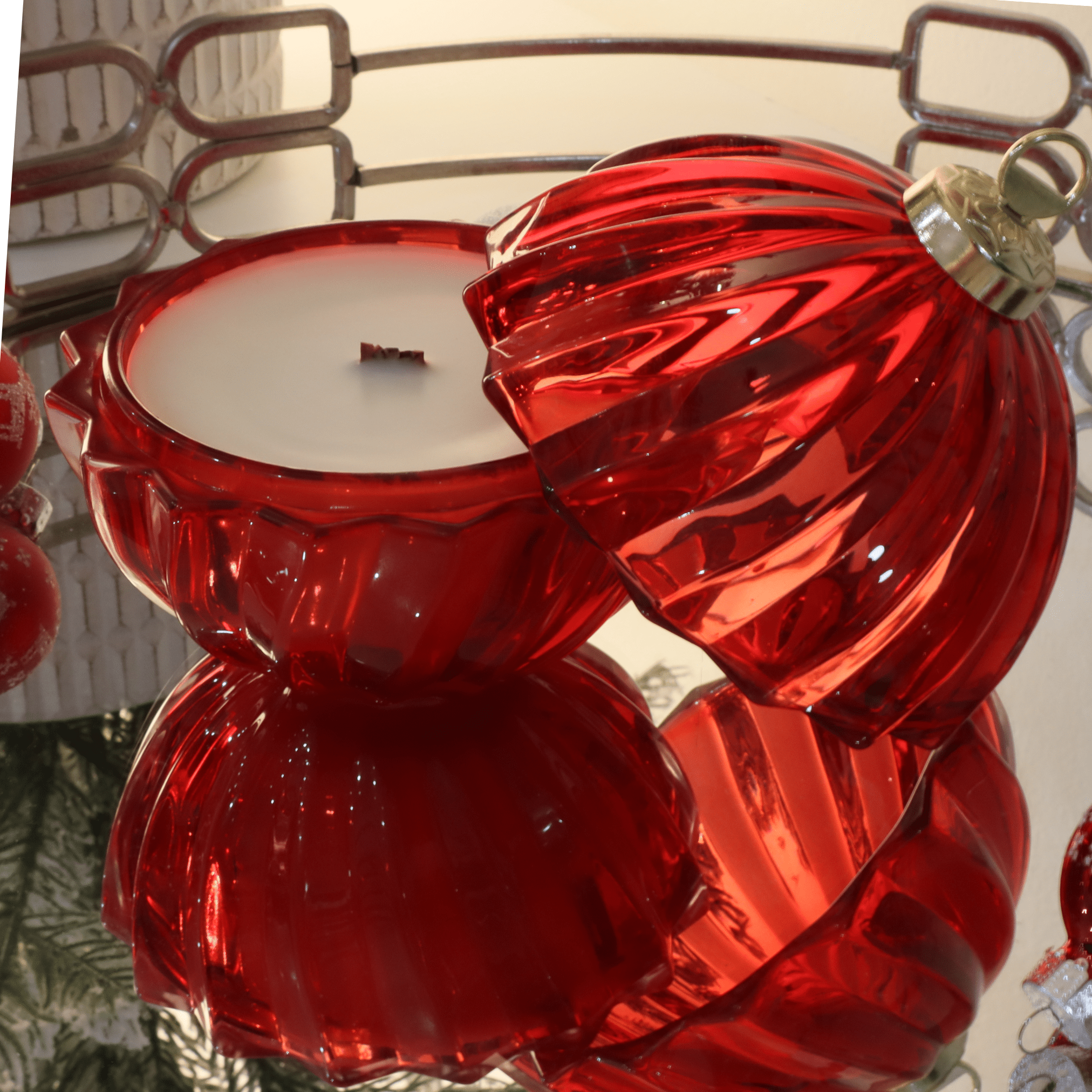 Christmas Candle jars with lids