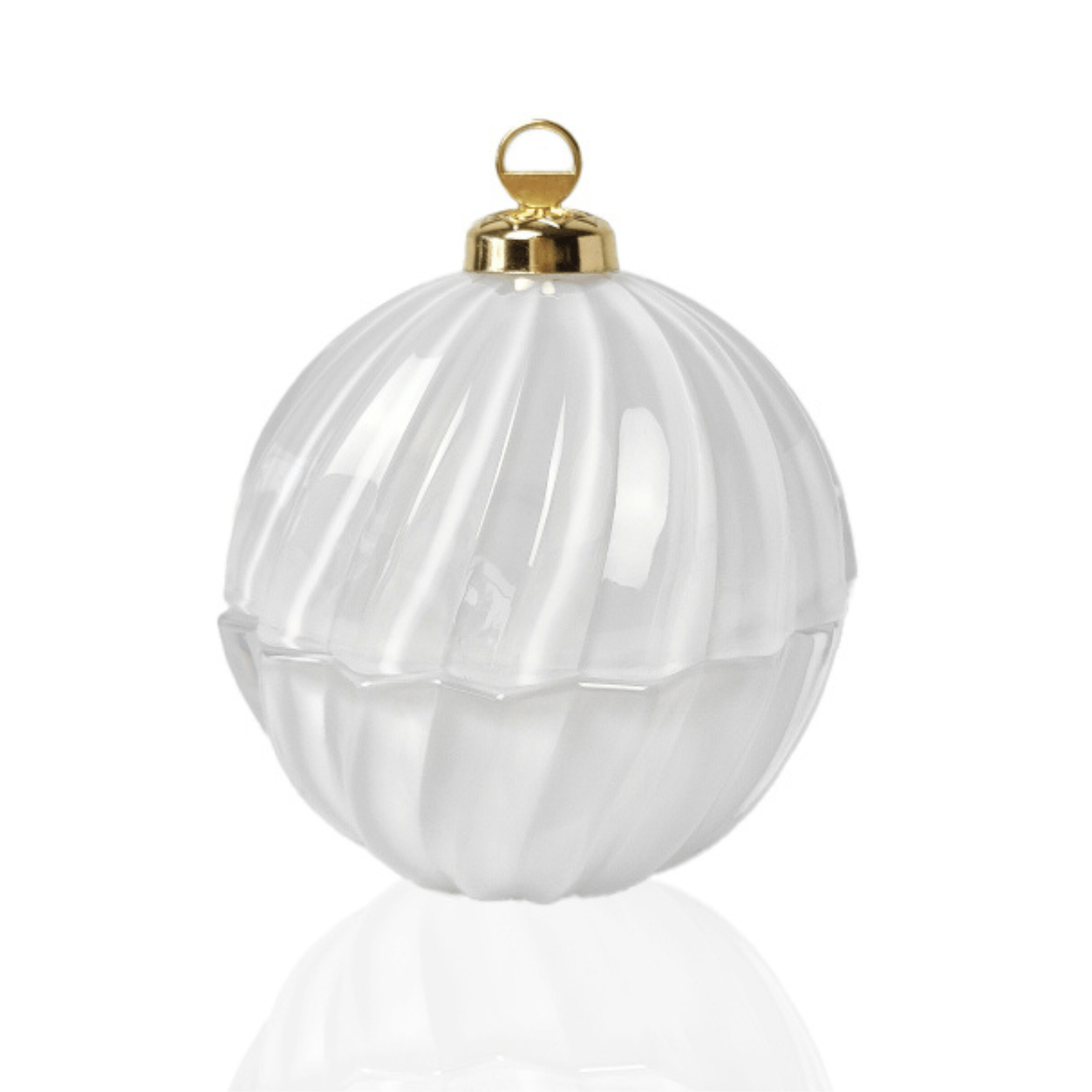 6.7 oz White Christmas Ornament Container with Lid