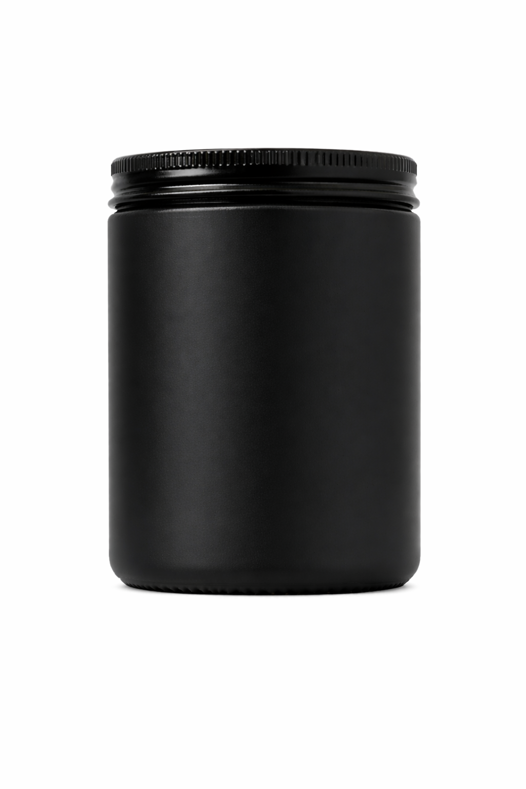 Matte Black Straight-Sided Glass Candle Jars with Lids – 8 oz (Set of 12)