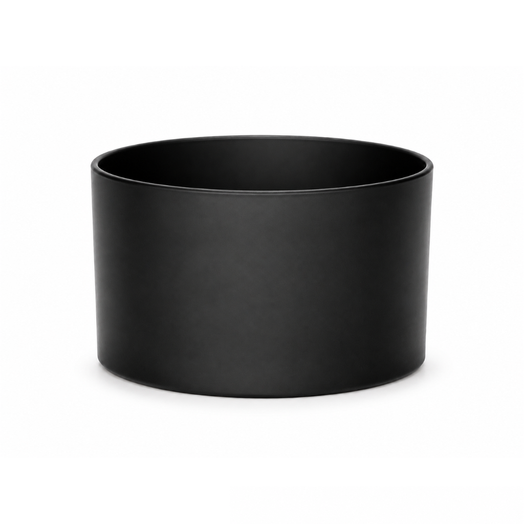 BoroLux petite straight-sided candle jar in matte black finish, empty, for candle making