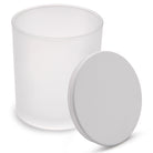 10oz Frosted white jars with white matte luxury lids for candle making - LuxyM candle supplier 