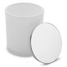 10oz Glossy white jars with luxury silver lids for candle making - LuxyM candle supplier