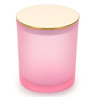 10 Oz Frosted Pink candle jars with gold lids - LuxyM Candle Supplies