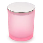 10 Oz Frosted Pink candle jars with silver lids - LuxyM Candle Supplies