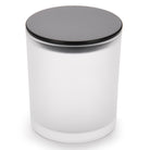 10oz Frosted white jars with black matte luxury lids for candle making - LuxyM candle supplier