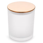 10oz Frosted white jars with rose-gold luxury lids for candle making - LuxyM candle supplier