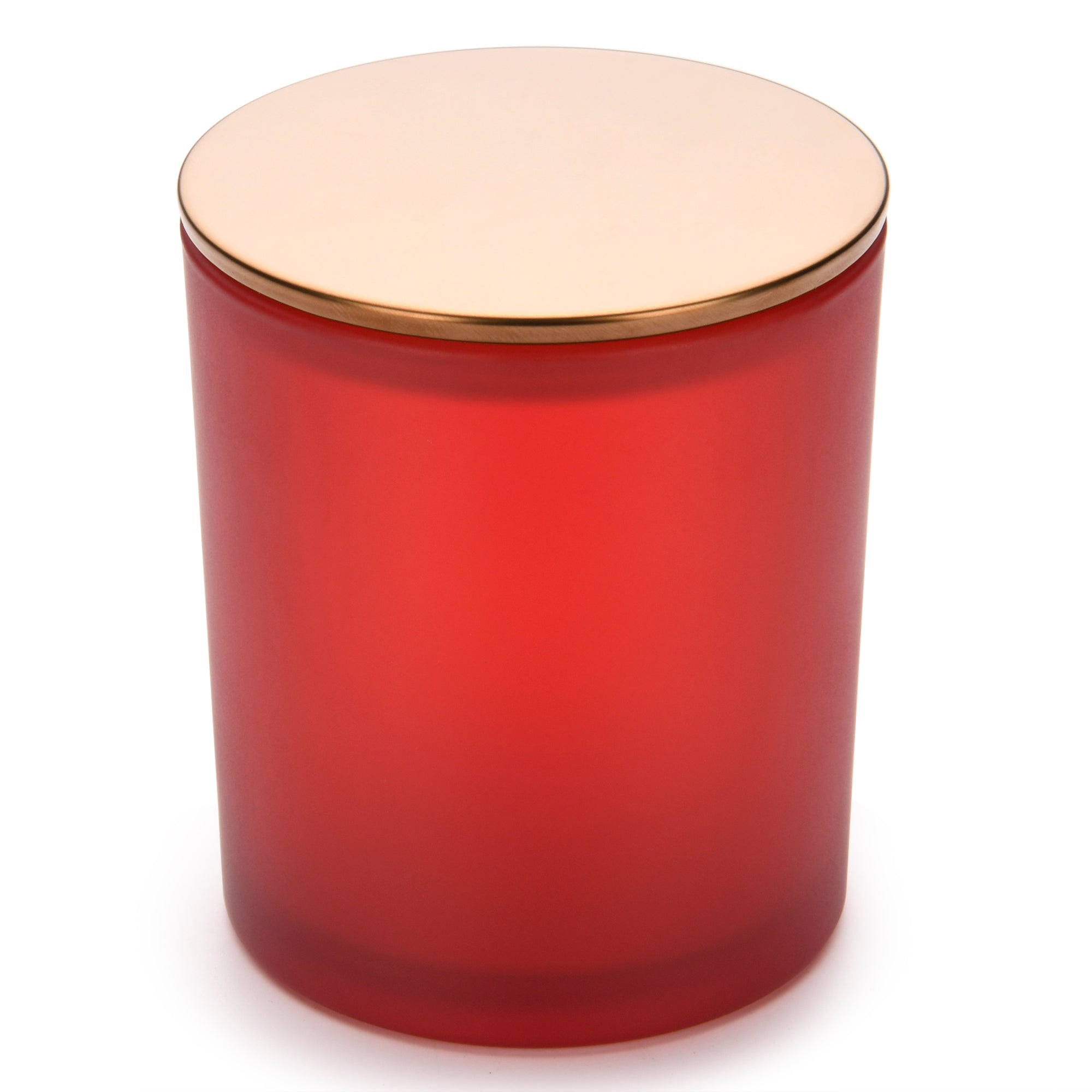 10 oz Frosted Red candle Making Jars - Set of 12 pcs - LuxyM Candle Supplier