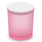 10 Oz Frosted Pink candle jars with white matte lids - LuxyM Candle Supplies