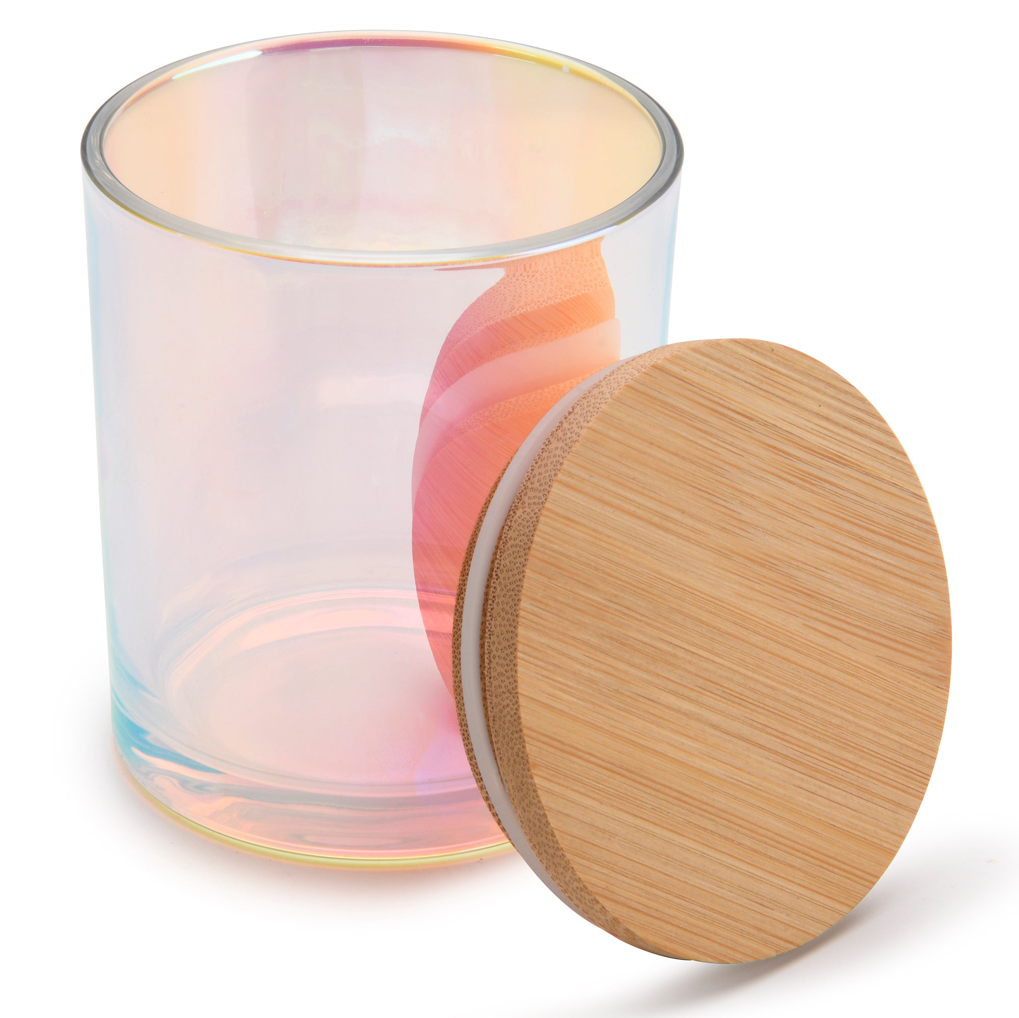 10 oz iridescent prism glass jars - Set of 12 pcs - LuxyM Candle Supplier