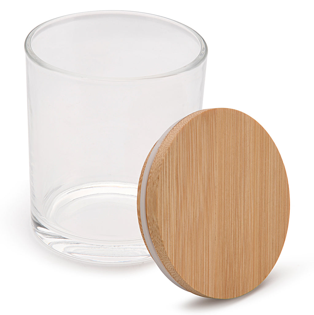 10oz  jars with bamboo lids for candle making - LuxyM candle supplier
