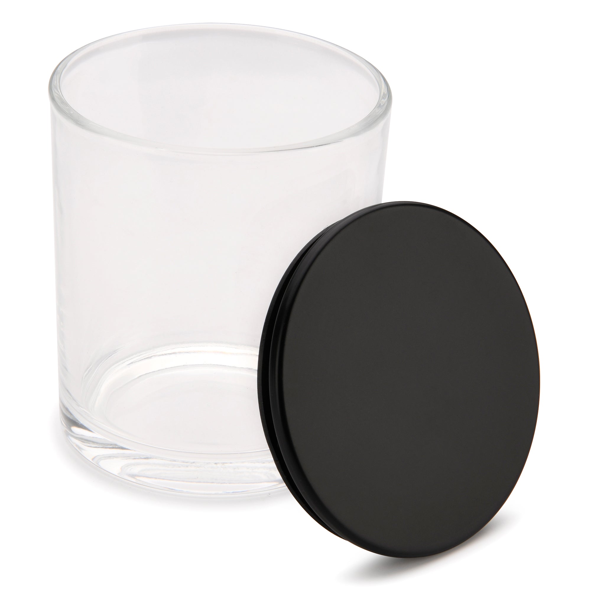 10oz jars with luxury black matte lids for candle making - LuxyM candle supplier