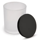 10oz Frosted white jars with black matte luxury lids for candle making - LuxyM candle supplier 