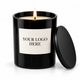 Exterior glossy black private label candle with custom label