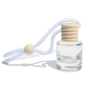 Car diffuser bottle – clear glass, wooden lid, white string