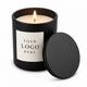 Black glass private label candle with custom label