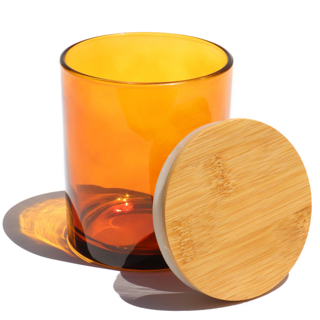 10 oz Amber Candle Making Jars with Lids 