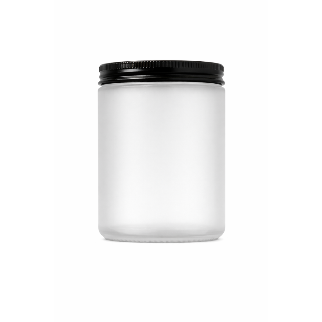 Frosted White Straight-Sided Glass Candle Jars with Lids – 8 oz (Set of 12)