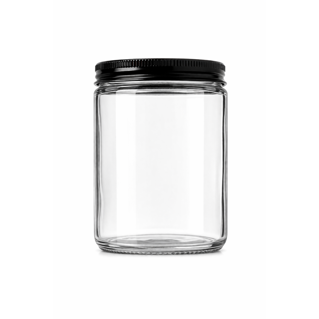 Clear Straight-Sided Glass Candle Jars with Lids – 8 oz (Set of 12)